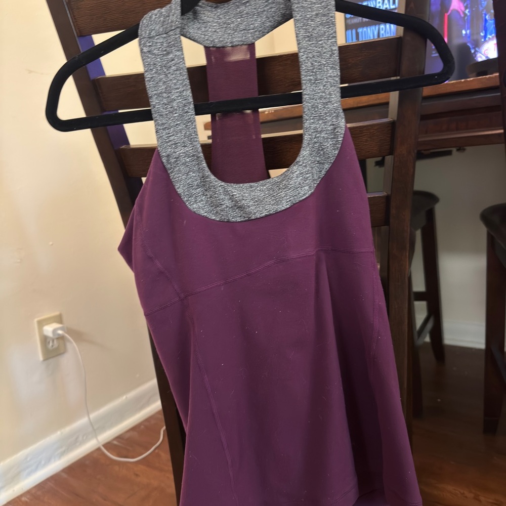lululemon athletica Plum Tank with Heathered Gray Trim
